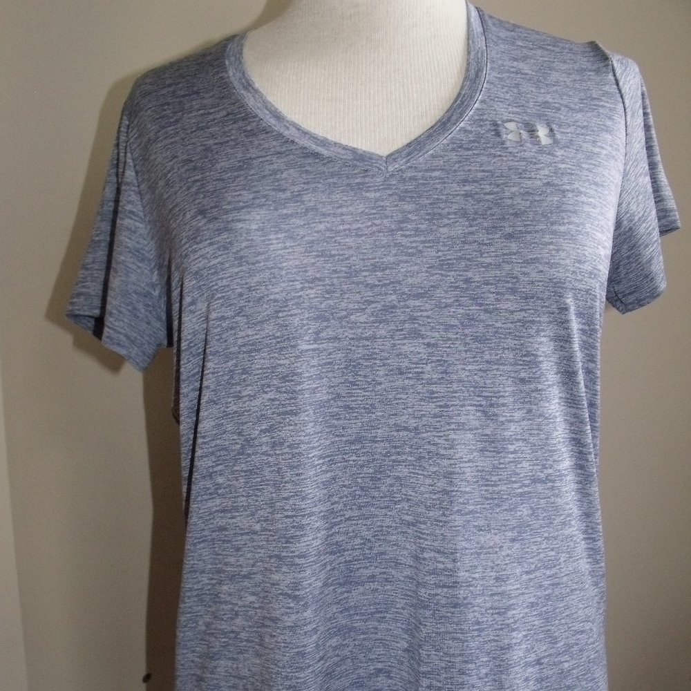 LADIES UNDER ARMOUR HEAT GEAR TOP SZ. XL- HEATHER BLUE